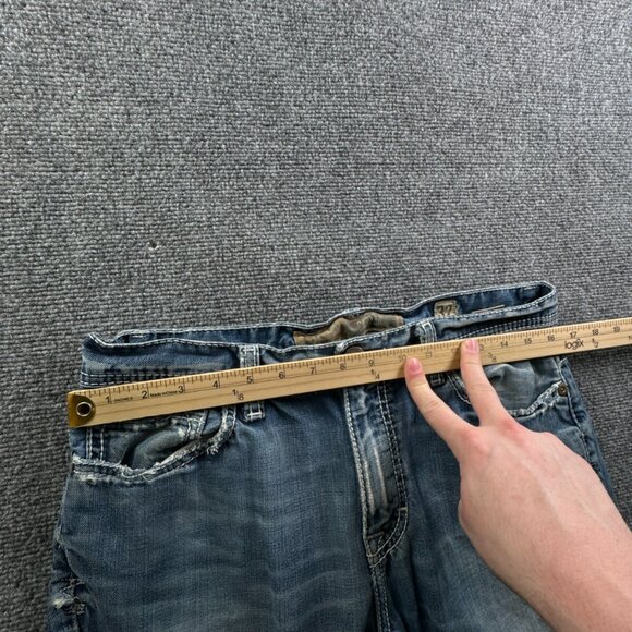 BKE Carter Jeans Size 32 Blue Denim Adult Distressed Cotton Urban Pants Trouser - Picture 15 of 16
